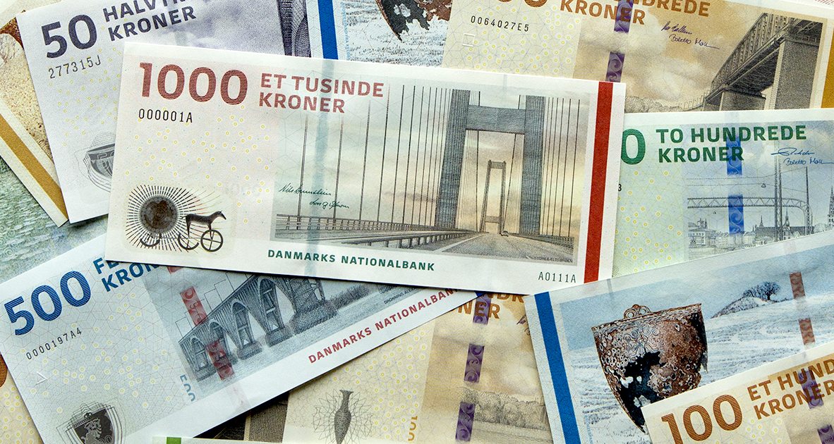 Billede af penge, der illustrerer bankens resultat for 1. kvartal 2026